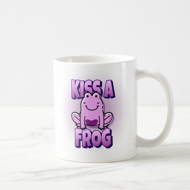 Caneca De Café Beija Um Sapo Rosa (Direita)
