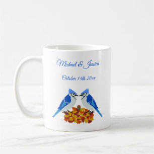 Caneca De Café Beijando Casamento outono de Gays Azuis Personaliz