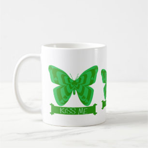Caneca De Café Beije-me borboleta irlandesa
