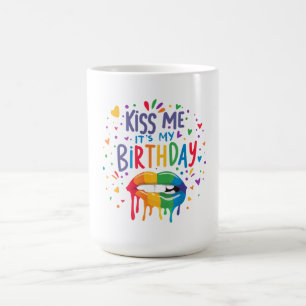 Caneca De Café Beije Me É Meu Aniversário