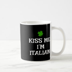 Caneca De Café Beije Me Eu Sou Italiano Dia de São Patrício Irlan