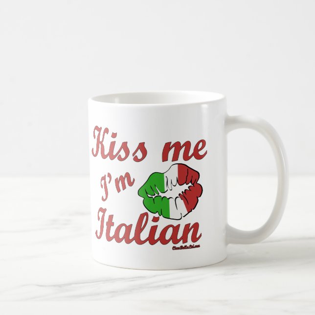 Caneca De Café Beije-me que eu sou italiano (Direita)