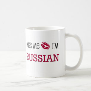 Caneca De Café Beije-me que eu sou RUSSO