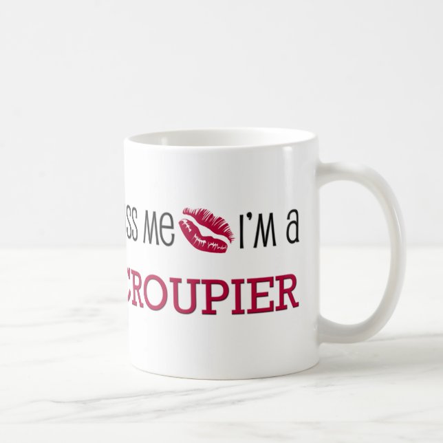 Caneca De Café Beije-me que eu sou um CROUPIER (Direita)