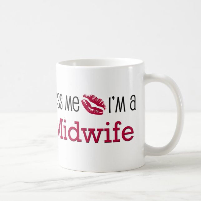 Caneca De Café Beije-me que eu sou uma parteira (Direita)