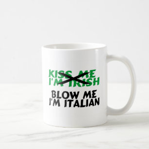 Caneca De Café Beije-me que Im irlandês fundem-me o italiano Im