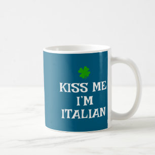 Caneca De Café Beije Me Sou Italiano Dia de São Patrício Irlandês