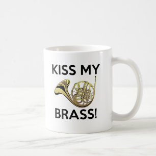 Caneca De Café Beije meu bronze, trompa francesa