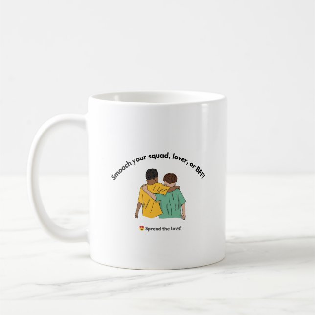 Caneca De Café Beije Seu Dia Do Amado (Esquerda)