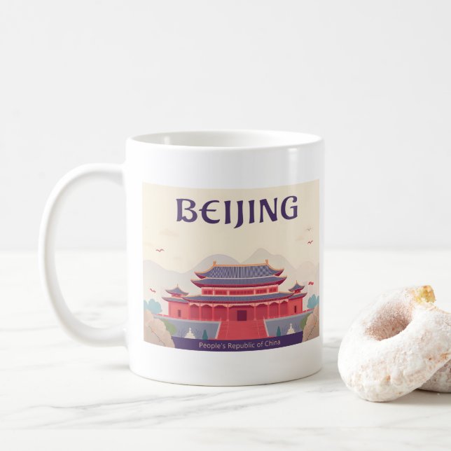 Caneca De Café Beijing China O Viagem do Pastel da Cidade Proibid (Com Donut)