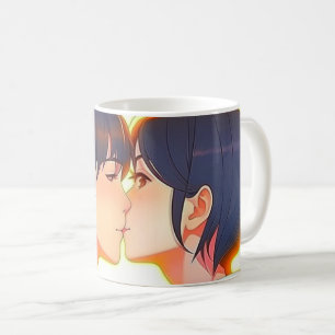 Caneca De Café Beijo de Anime   Novo Amor