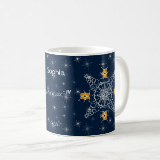 Caneca De Café Beijo de floco de neve chique inverno muackS!!!-No