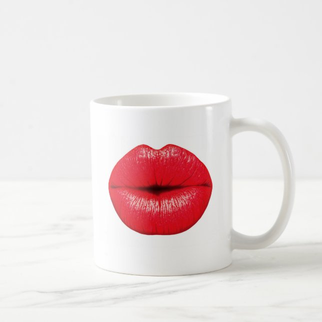 Caneca De Café Beijo de pop com batom Lábios (Direita)