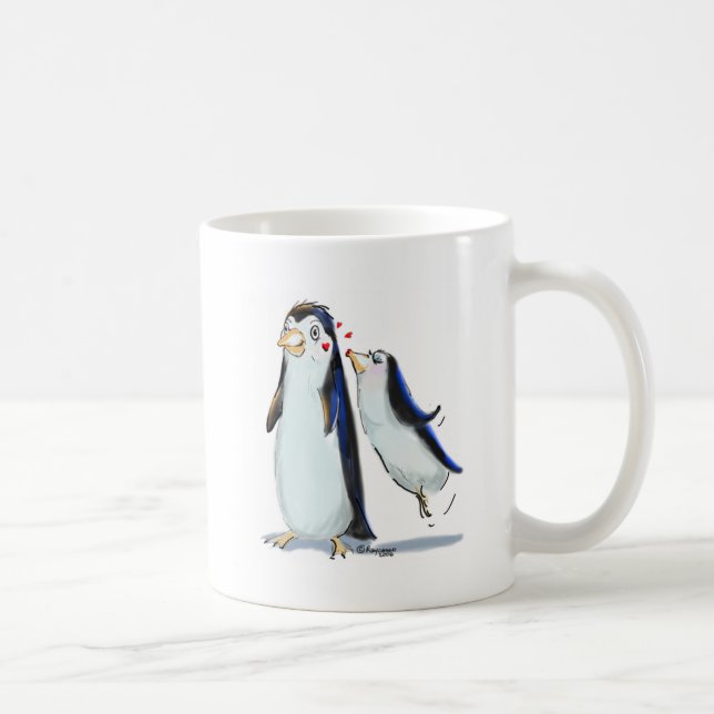 Caneca De Café Beijo do pinguim (Direita)