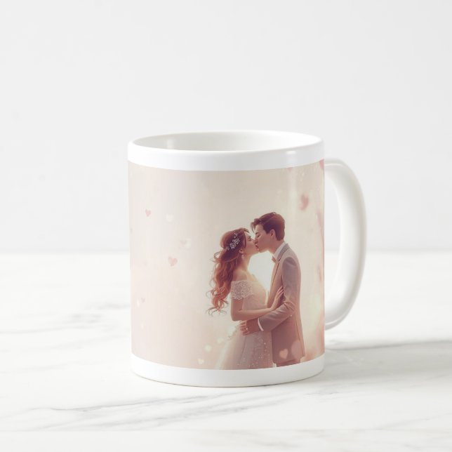 Caneca De Café Beijo Doce Com Brilho De Amor (Frente Esquerda)