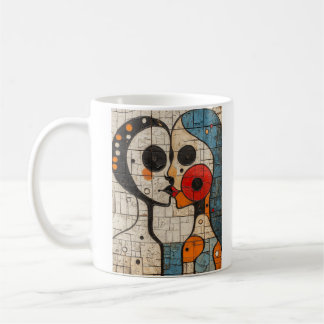 Caneca De Café Beijo Geométrico abstrato