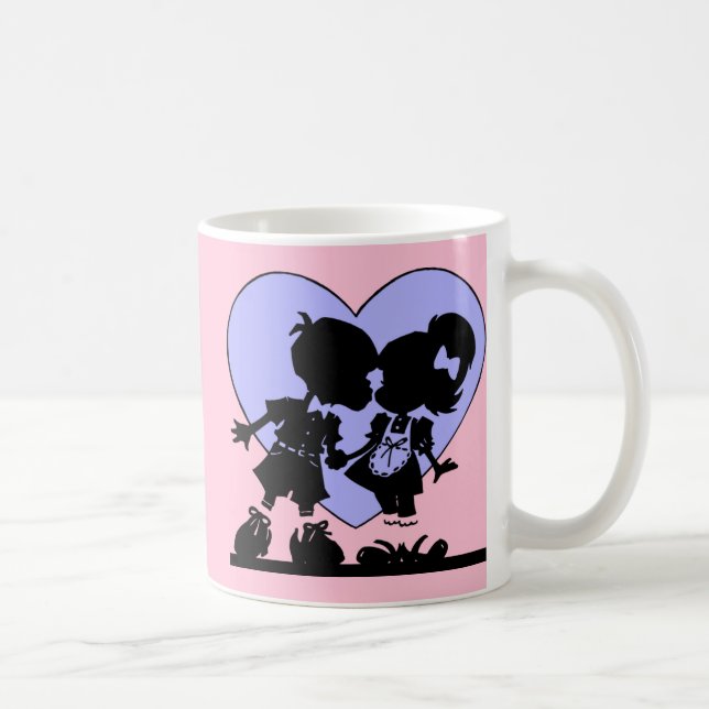 Caneca De Café Beijo Retro (Direita)