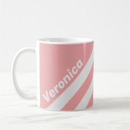 Caneca De Café Beijo Retro Três Listras com Nome