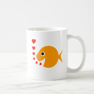 Caneca De Café Beijos bonitos de peixe doce felizes apaixonados d