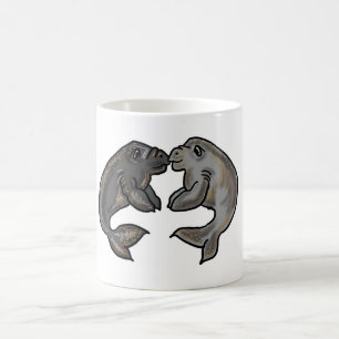 Caneca De Café Beijos bonitos manatins design