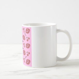 Caneca De Café Beijos de Cereja Rockabilly RAB em Rosa