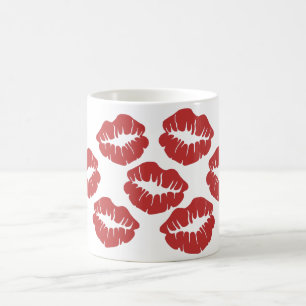 Caneca De Café Beijos do batom