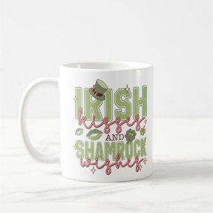 Caneca De Café Beijos Irlandeses E Desejos De Shamrock