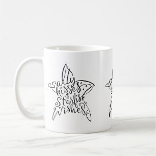 Caneca De Café Beijos salgados do design da praia e desejos da