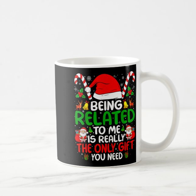 Caneca De Café Being Related To Me Funny Christmas Family Xmas Pa (Direita)