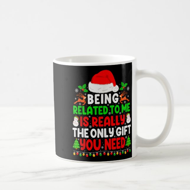 Caneca De Café Being Related To Me Xmas Pajamas Funny Christmas F (Direita)
