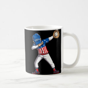 Caneca De Café Beisebol Dabbing USA Merica 4 de julho Dab Dance