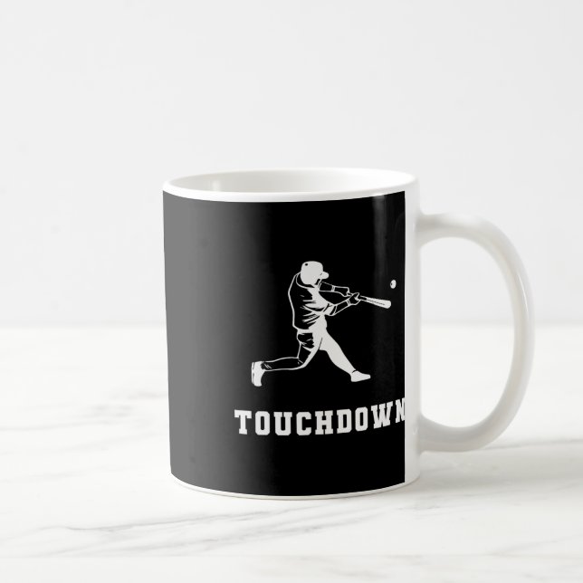 Caneca De Café Beisebol de Touchdown Humor Beisebol de Touchdown  (Direita)