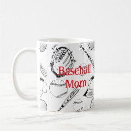 Caneca De Café Beisebol Mãe Pattern Clássica Mug, 11 oz