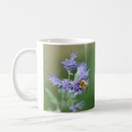 Caneca De Café Bela abelha em flor azul