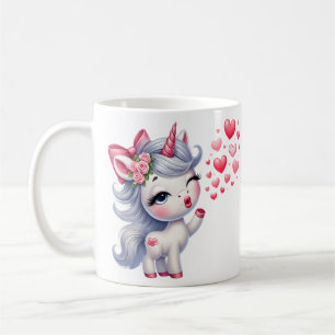 Caneca De Café Bela Arte de Unicórnio Kawaii