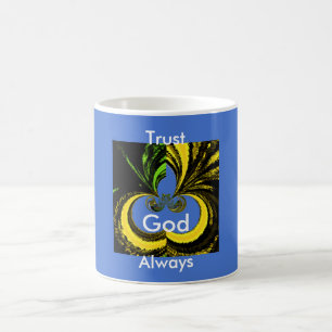Caneca De Café Bela Arte Sul-Africana Amarela e Azul
