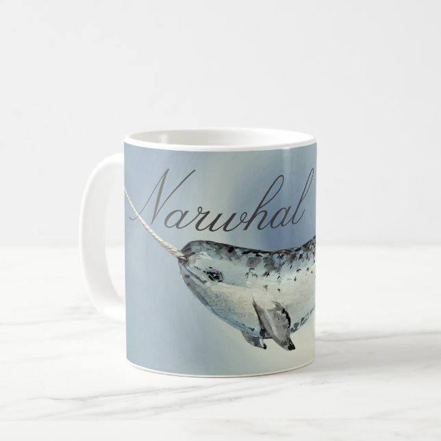 Caneca De Café Bela Baleia Narral, Monodon Monoceros (Frente Esquerda)