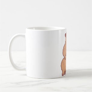 Caneca De Café Bela Bebê Capybara Pegando Uma Corrida
