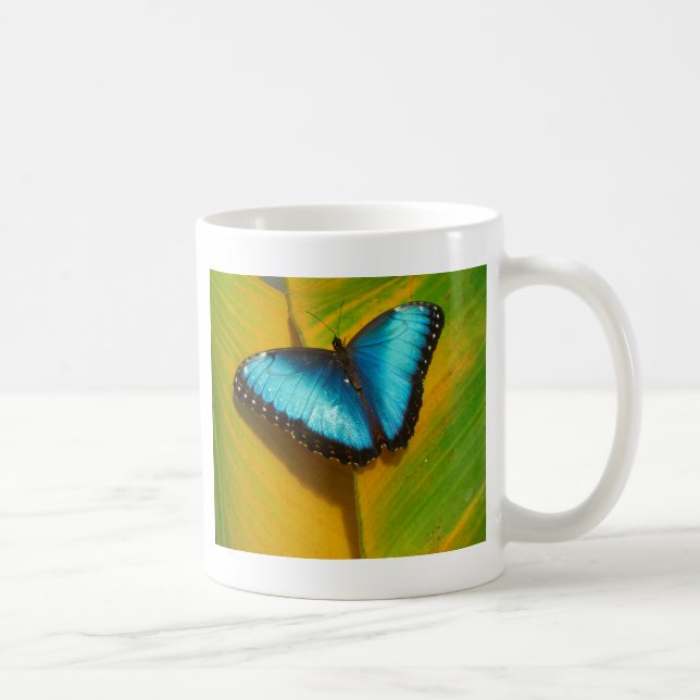 Caneca De Café Bela Borboleta Iridescente (Direita)
