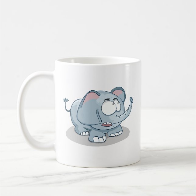 Caneca De Café Bela caneta Elefante Engraçada Coffee Mug (Esquerda)