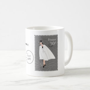 Caneca De Café Bela Cartoon França Cartaz Carimbo Personalizável