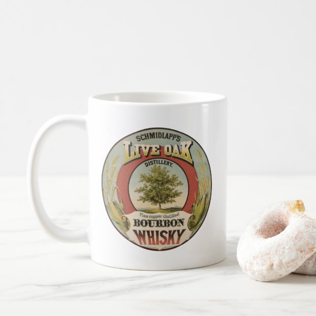 Caneca De Café Bela Cobre Destilava Bourbon Whisky. (Com Donut)
