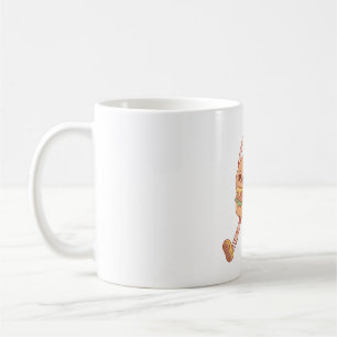 Caneca De Café Bela Comida Rápida de Burger em Execução Feliz