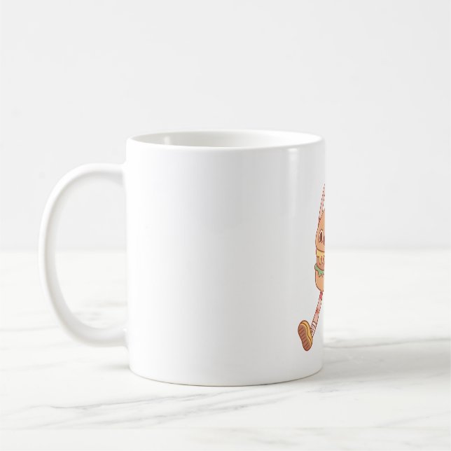 Caneca De Café Bela Comida Rápida de Burger em Execução Feliz (Esquerda)