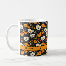 Caneca De Café Bela Cor de Primavera Colorido Script de Flores Si