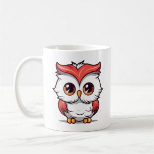 Caneca De Café Bela Coruja de Estilo Kawaii em Cartoon