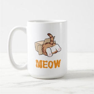Caneca De Café Bela e Adorável Placa de Gato Engraçado