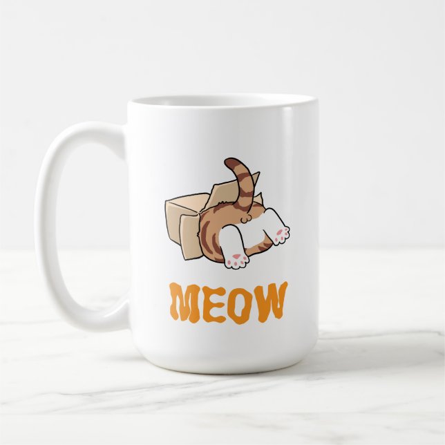 Caneca De Café Bela e Adorável Placa de Gato Engraçado (Esquerda)