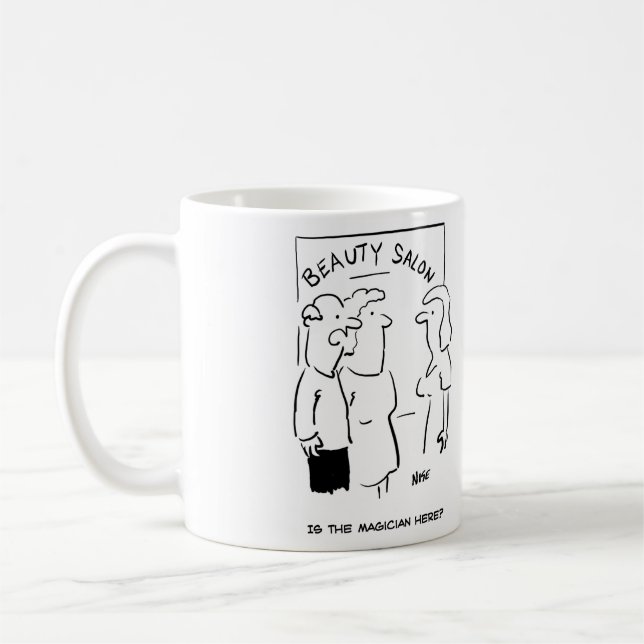 Caneca De Café Bela Engraçada Salon Mug - o mágico está aqui? (Esquerda)