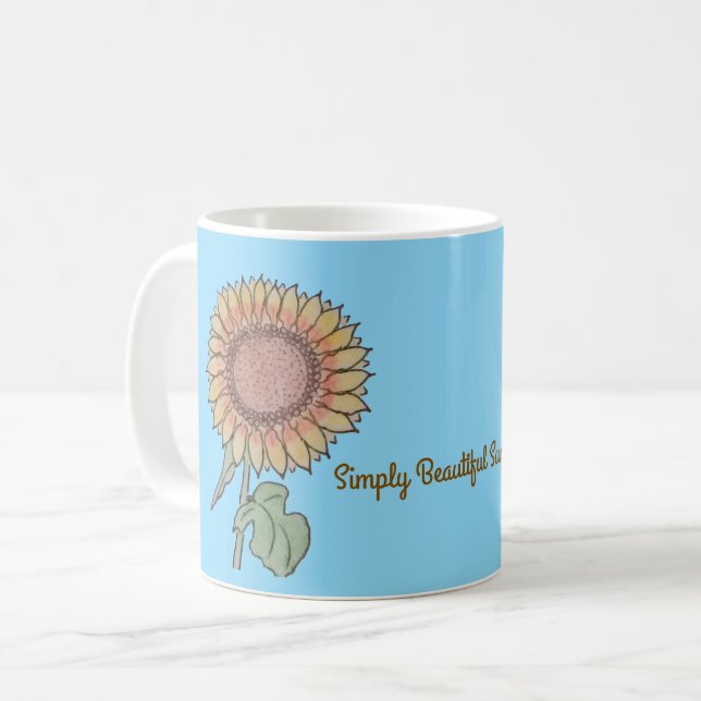 Caneca De Café Bela flor de sol (Frente Esquerda)